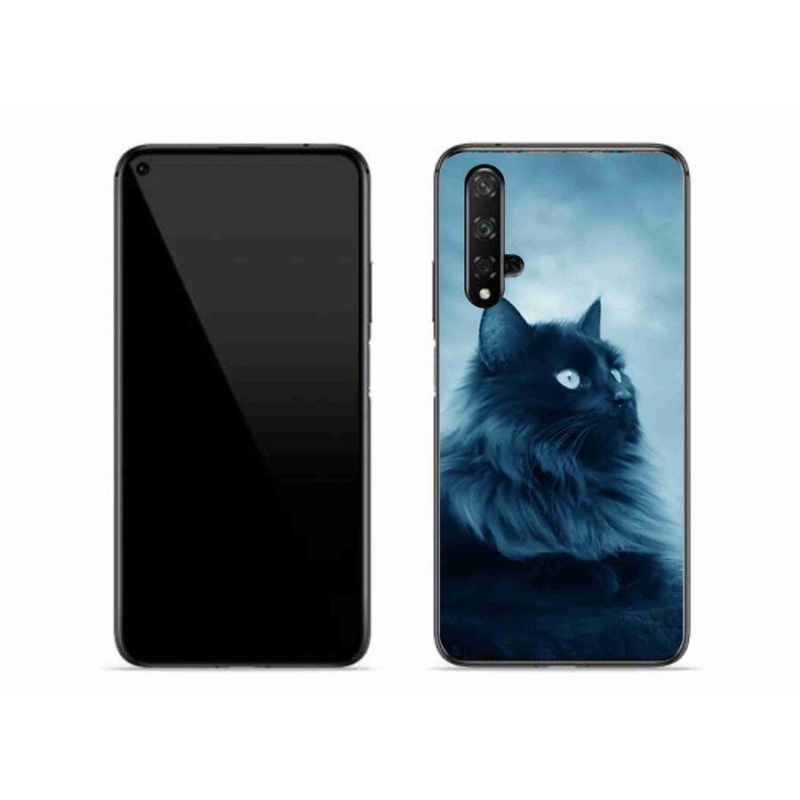 Gelový obal mmCase na mobil Honor 20 - černá kočka 1