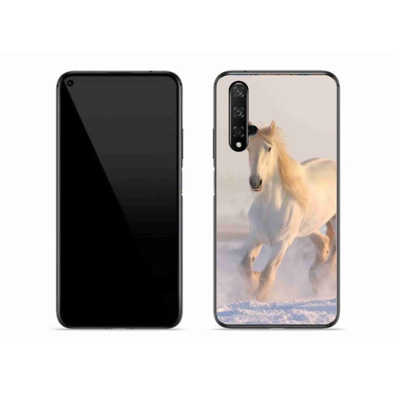 Gélový obal mmCase na mobil Honor 20 - kôň v snehu