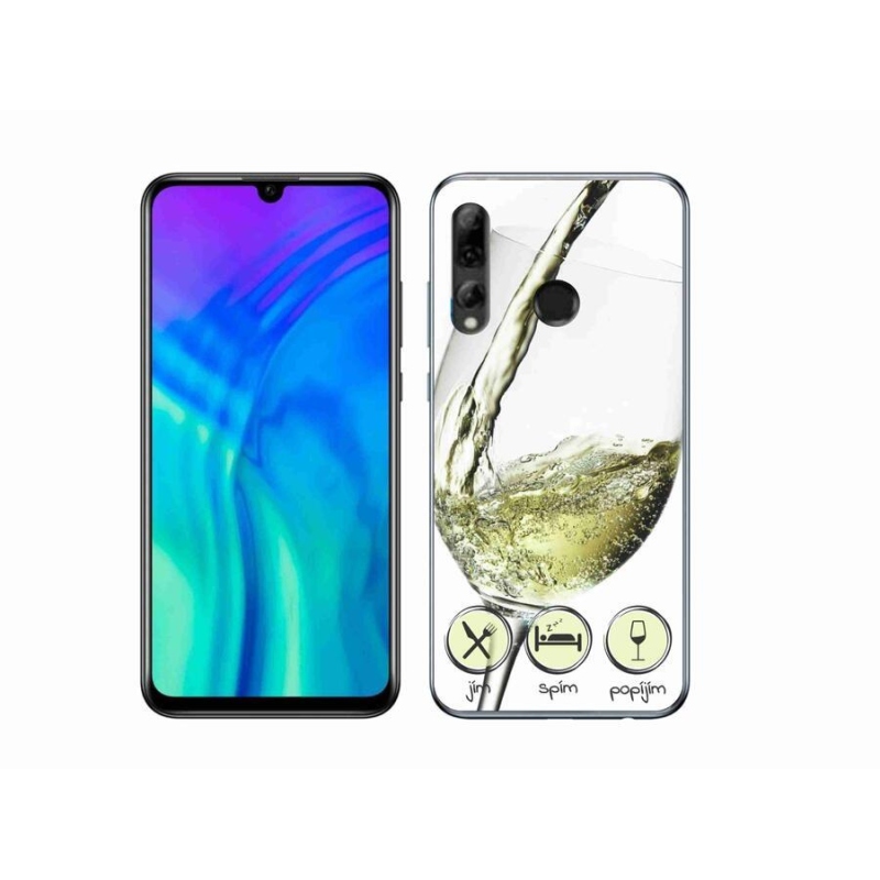 Gélový obal mmCase na mobil Honor 20 Lite - pohárik vína biele