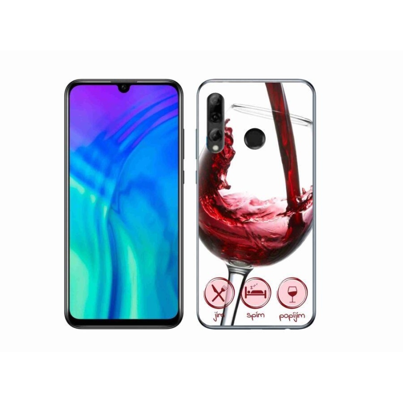 Gélový obal mmCase na mobil Honor 20 Lite - pohárik vína červené