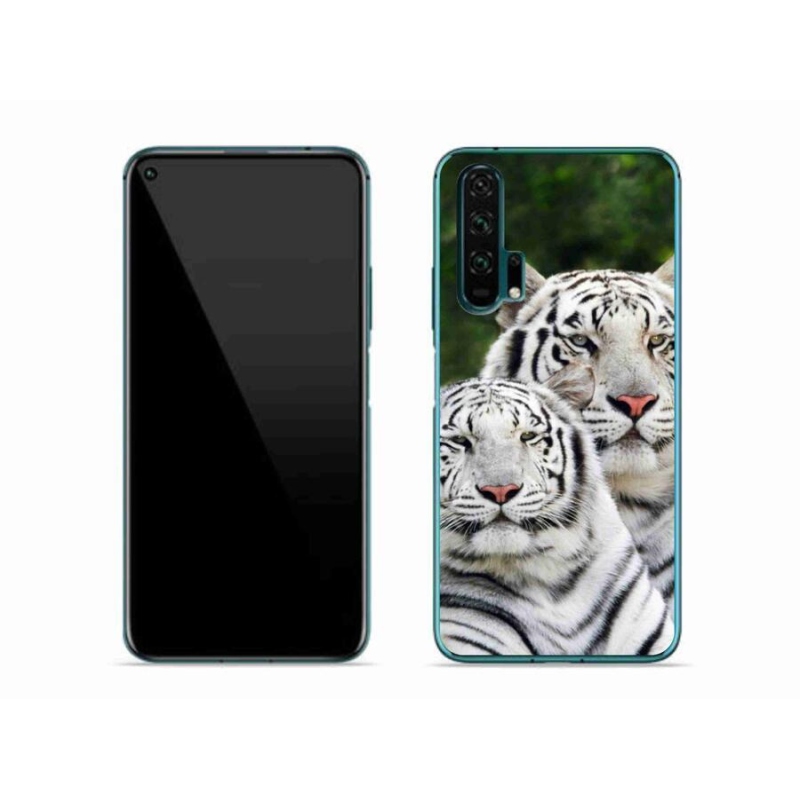 Gélový obal mmCase na mobil Honor 20 Pro - bieli tigre