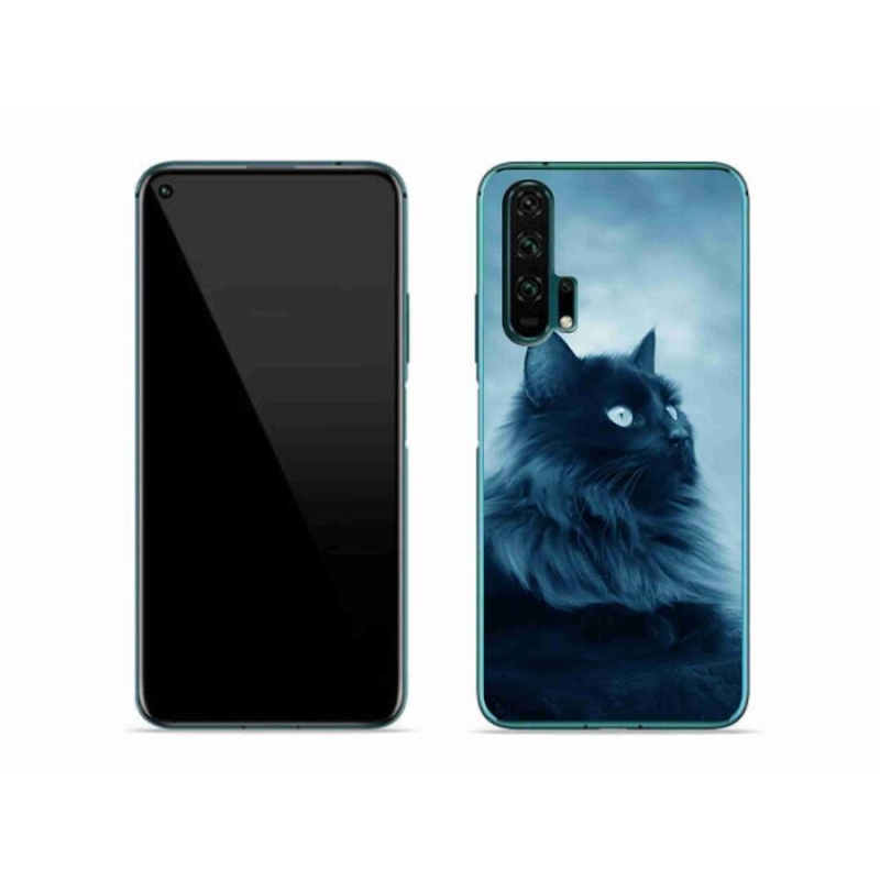 Gélový obal mmCase na mobil Honor 20 Pro - čierna mačka 1