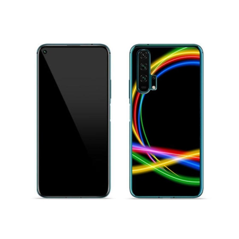 Gelový obal mmCase na mobil Honor 20 Pro - neonové kruhy