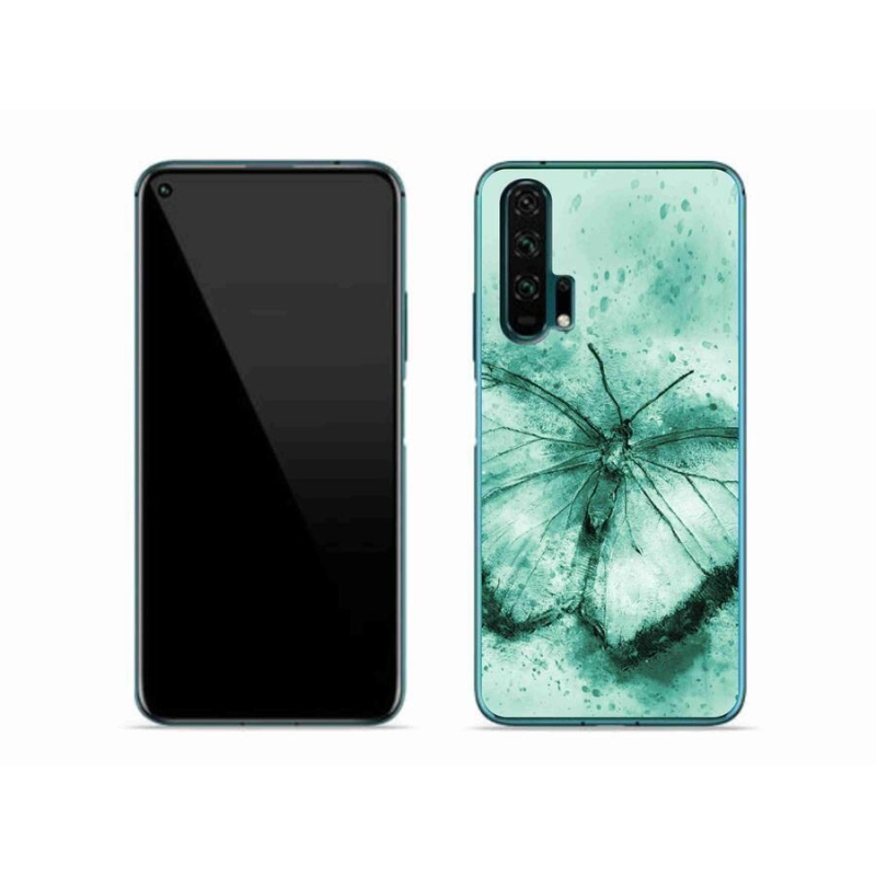 Gélový obal mmCase na mobil Honor 20 Pro - zelený motýľ