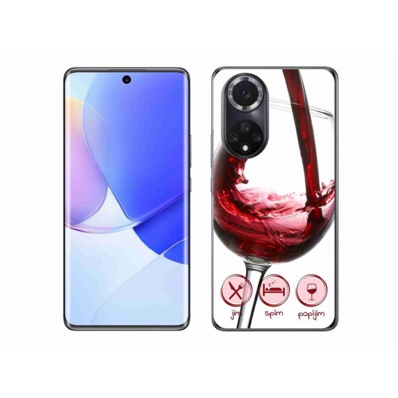 Gélový obal mmCase na mobil Honor 50 - pohár vína červené