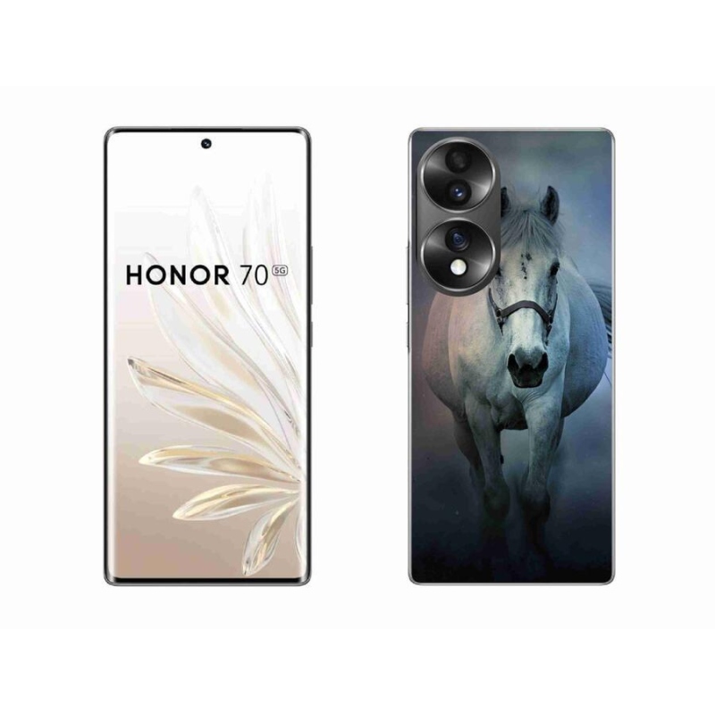 Gélový obal mmCase na mobil Honor 70 - bežiaci biely kôň