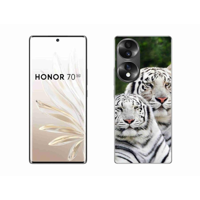 Gélový obal mmCase na mobil Honor 70 - bieli tigre