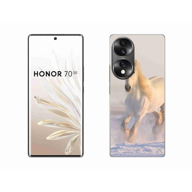 Gélový obal mmCase na mobil Honor 70 - kôň v snehu