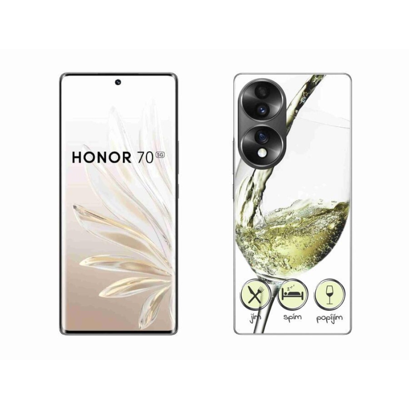 Gélový obal mmCase na mobil Honor 70 - pohár vína biele