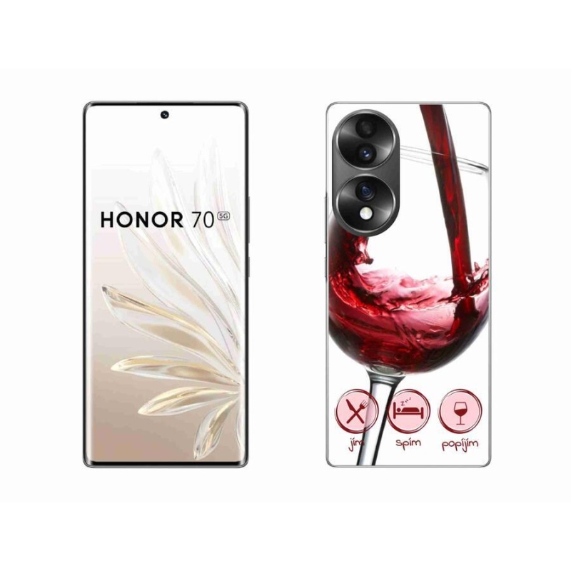 Gélový obal mmCase na mobil Honor 70 - pohár vína červené