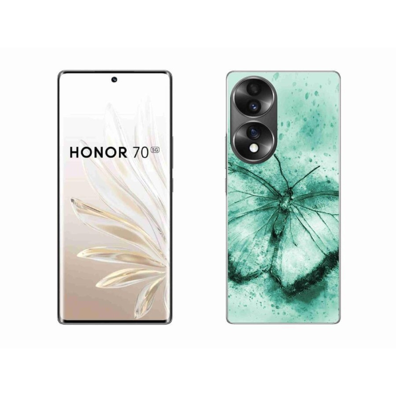 Gélový obal mmCase na mobil Honor 70 - zelený motýľ