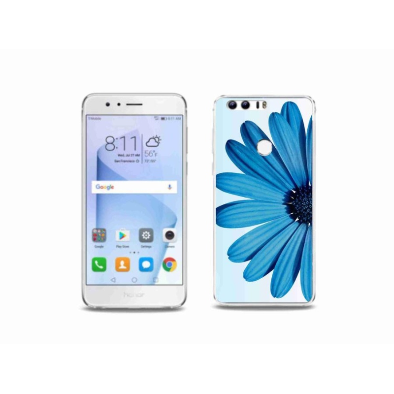 Gélový obal mmCase na mobil Honor 8 - modrá margaréta
