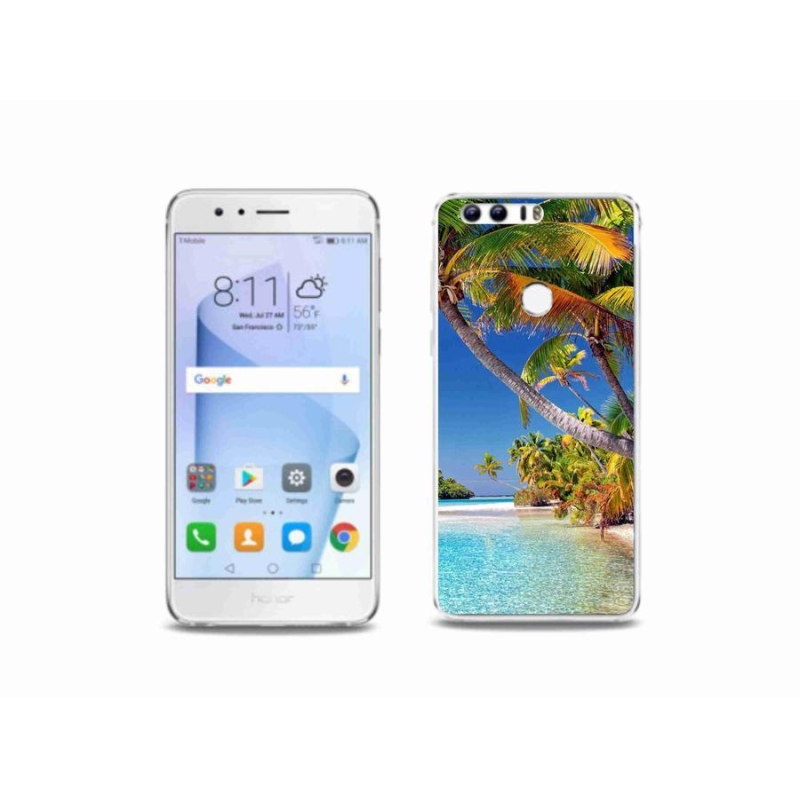 Gélový obal mmCase na mobil Honor 8 - morská pláž