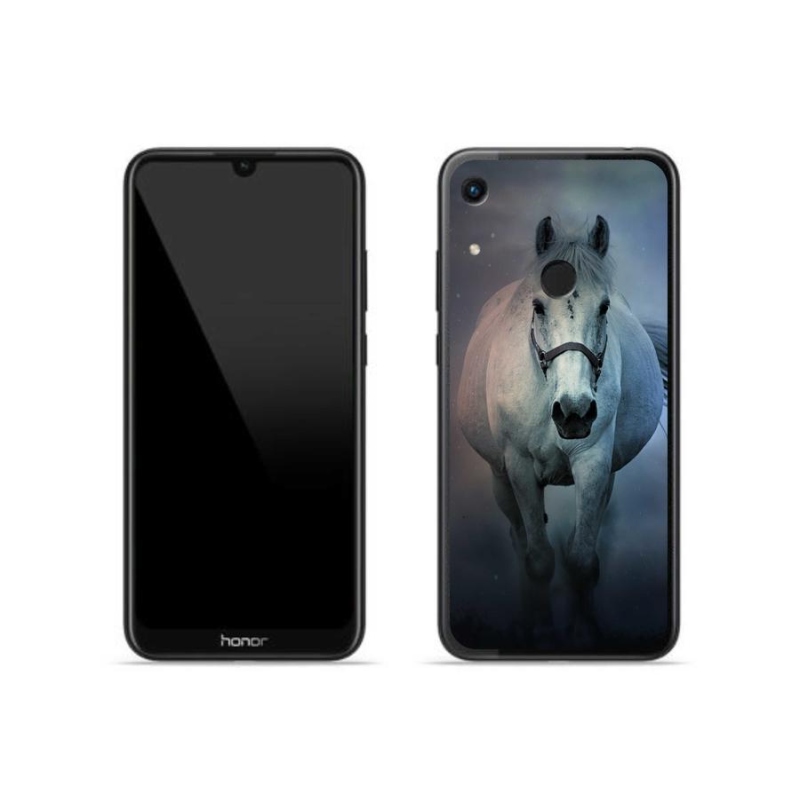 Gélový obal mmCase na mobil Honor 8A - bežiaci biely kôň