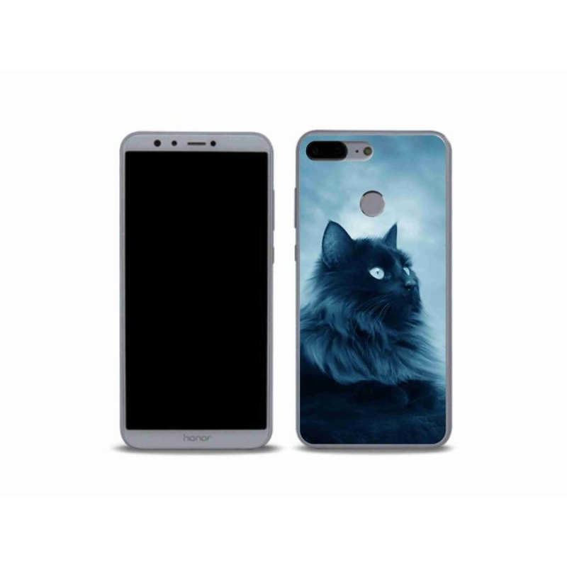 Gelový obal mmCase na mobil Honor 9 Lite - černá kočka 1