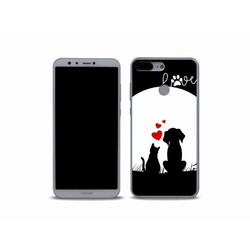 Gelový obal mmCase na mobil Honor 9 Lite - zvířecí láska