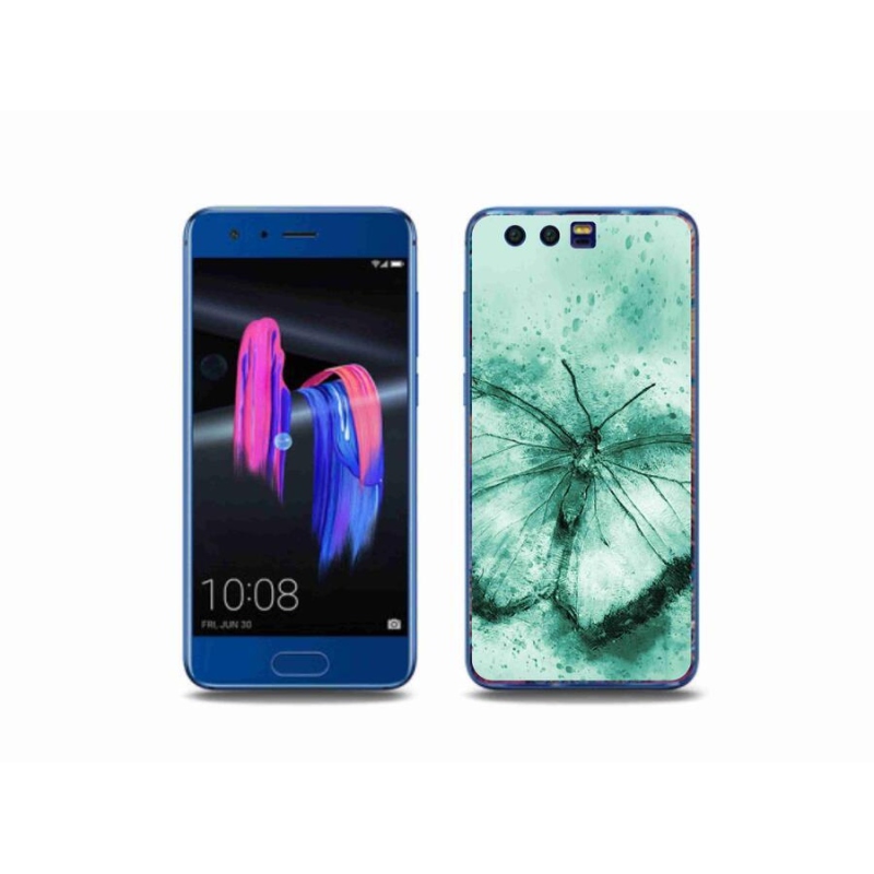 Gélový obal mmCase na mobil Honor 9 - zelený motýľ