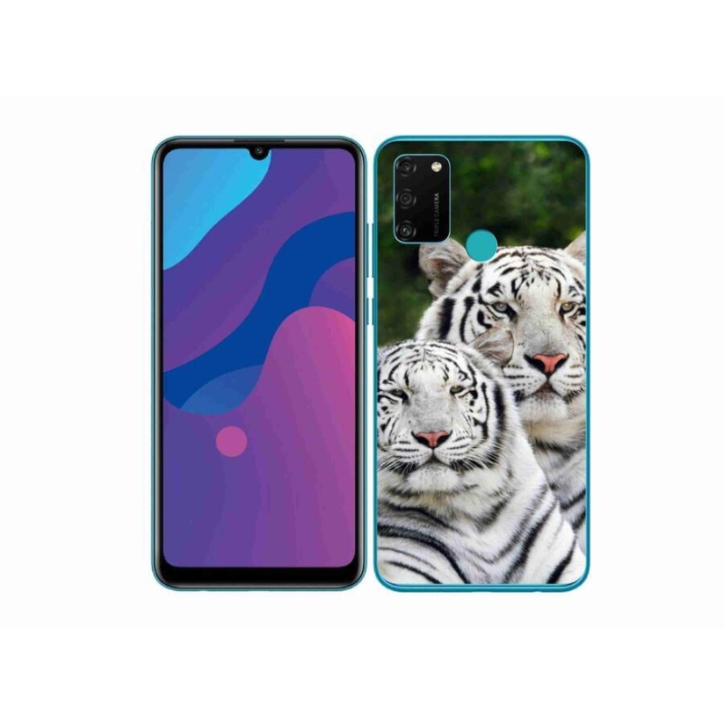 Gélový obal mmCase na mobil Honor 9A - bieli tigre