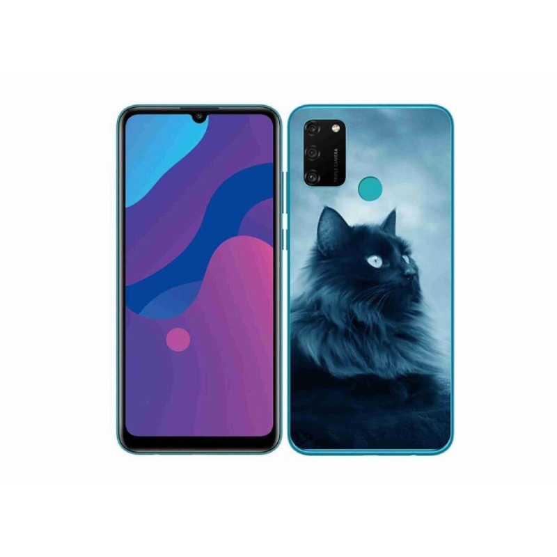 Gélový obal mmCase na mobil Honor 9A - čierna mačka 1