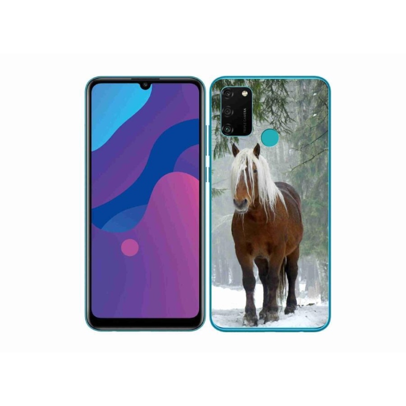 Gélový obal mmCase na mobil Honor 9A - kôň v lese