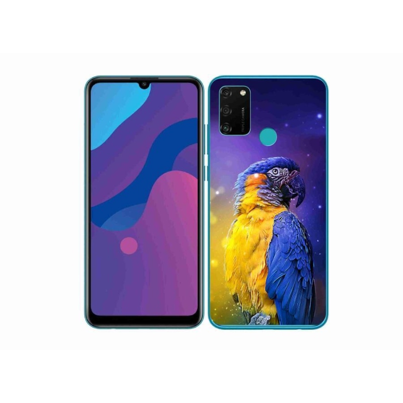 Gélový obal mmCase na mobil Honor 9A - papagáj ara 1