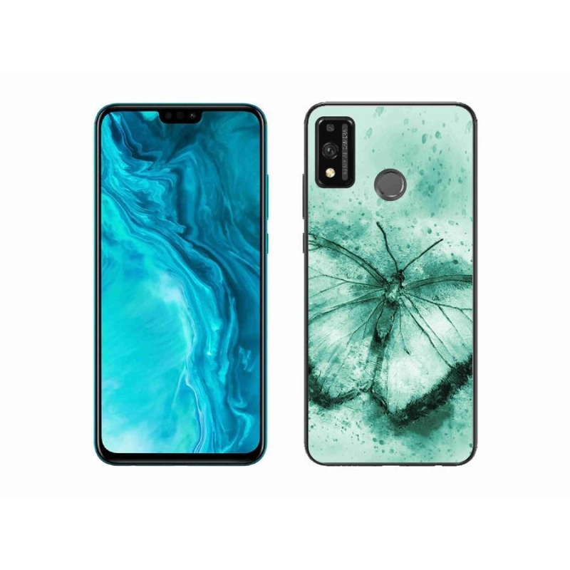 Gélový obal mmCase na mobil Honor 9X Lite - zelený motýľ