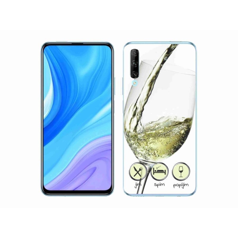 Gélový obal mmCase na mobil Honor 9X Pro - pohárik vína biele