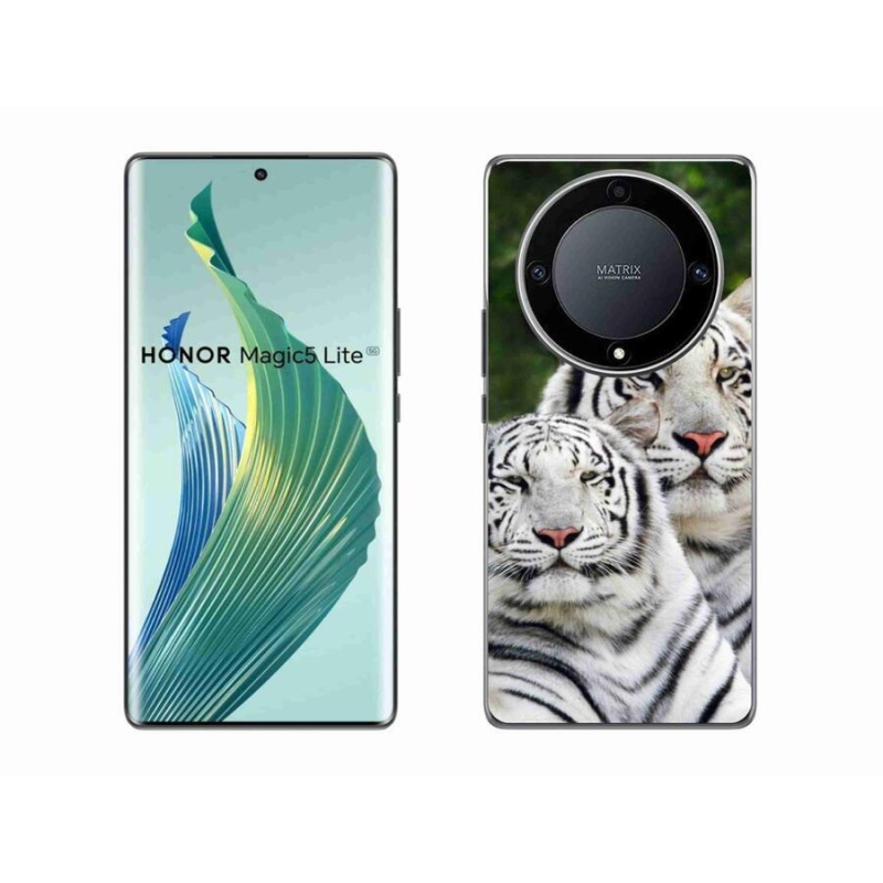 Gélový obal mmCase na mobil Honor Magic 5 Lite 5G - bieli tigre