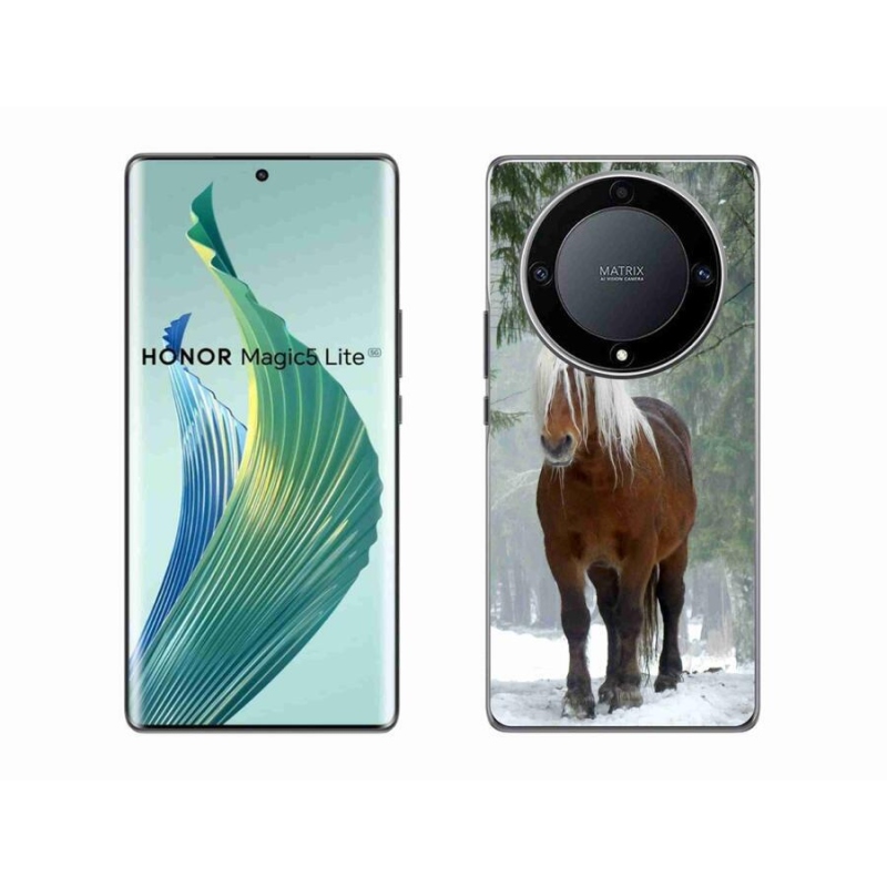 Gélový obal mmCase na mobil Honor Magic 5 Lite 5G - kôň v lese