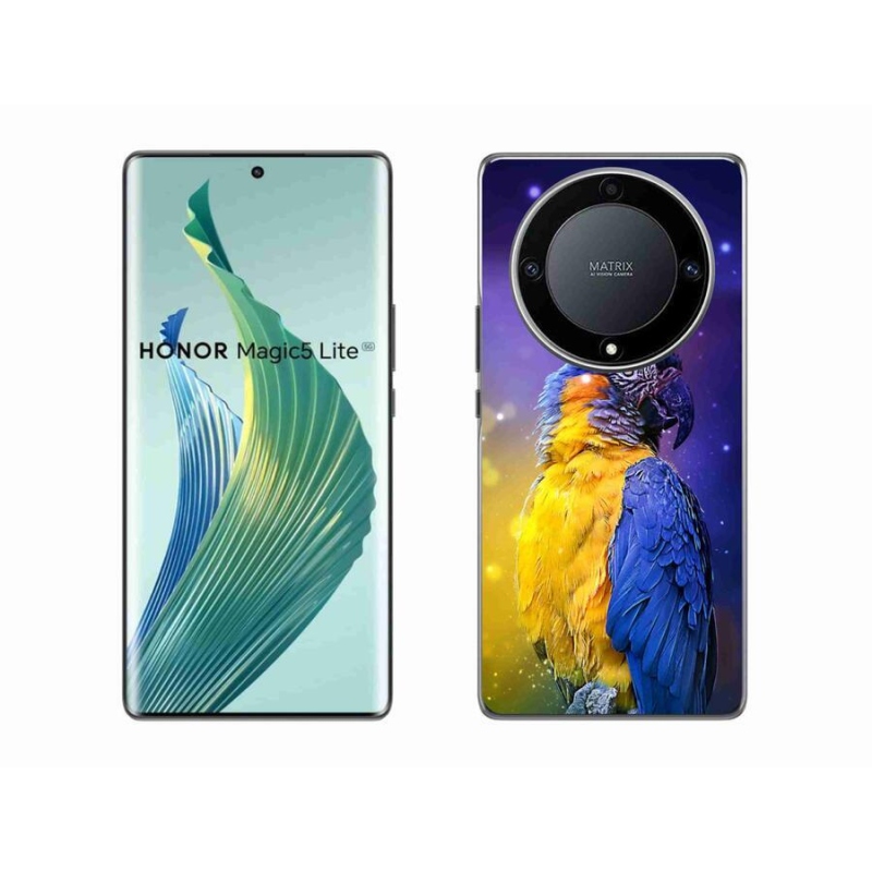 Gélový obal mmCase na mobil Honor Magic 5 Lite 5G - papagáj ara 1