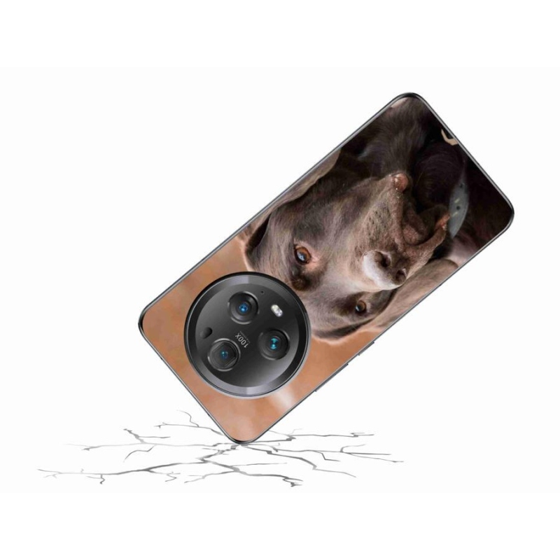 Gélový obal mmCase na mobil Honor Magic 5 Pro 5G - hnedý labrador