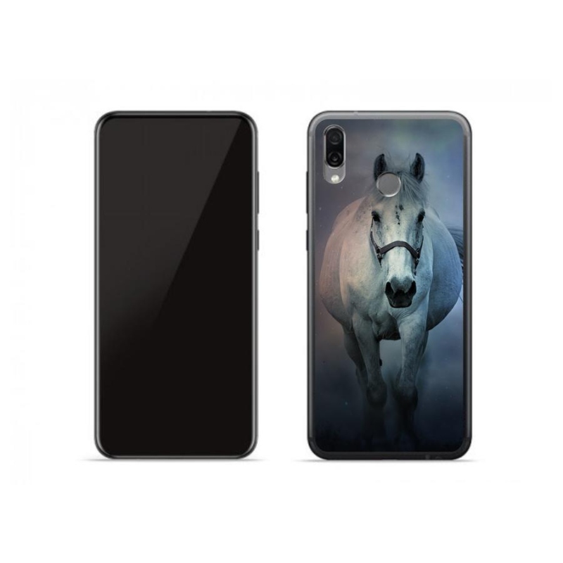 Gélový obal mmCase na mobil Honor Play - bežiaci biely kôň