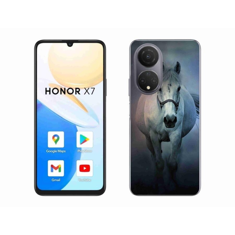 Gélový obal mmCase na mobil Honor X7 - bežiaci biely kôň