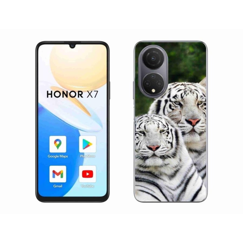 Gélový obal mmCase na mobil Honor X7 - bieli tigre