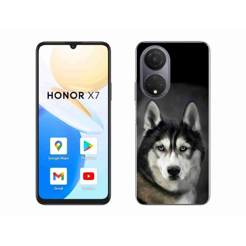 Gélový obal mmCase na mobil Honor X7 - husky