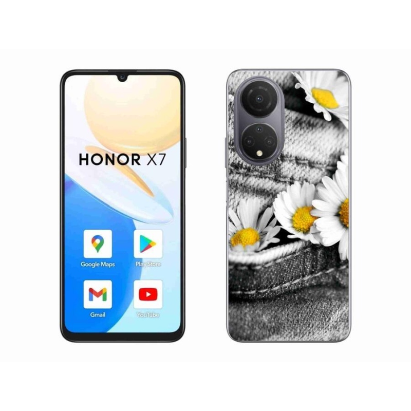 Gélový obal mmCase na mobil Honor X7 - margarétky