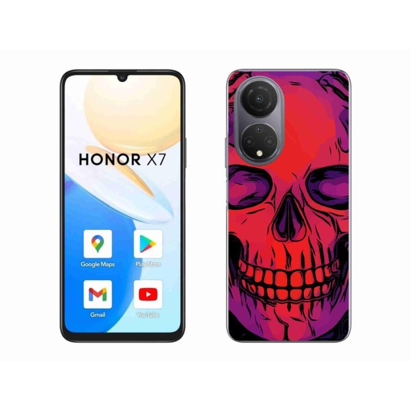 Gélový obal mmCase na mobil Honor X7 - lebka