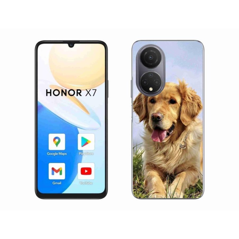 Gélový obal mmCase na mobil Honor X7 - zlatý retriever