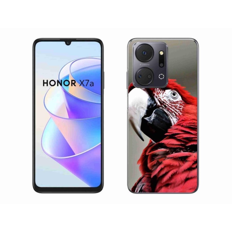 Gélový obal mmCase na mobil Honor X7a - papagáj ara červený