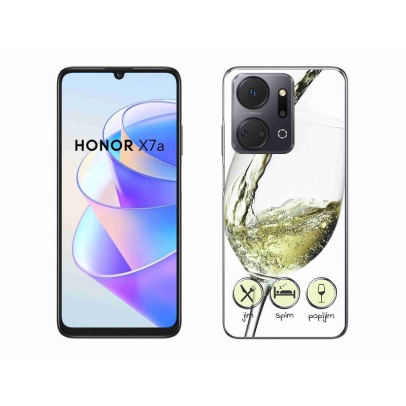 Gélový obal mmCase na mobil Honor X7a - pohár vína bielej
