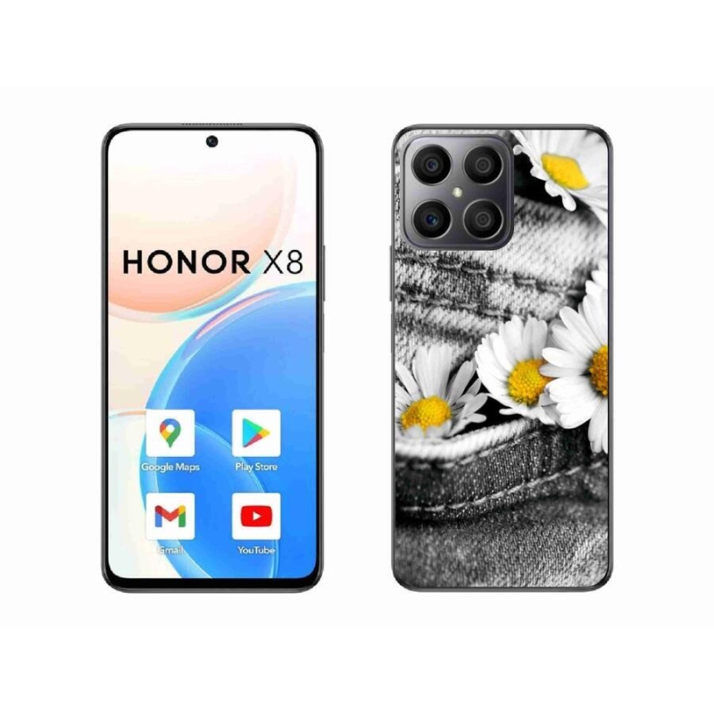 Gélový obal mmCase na mobil Honor X8 4G - margarétky