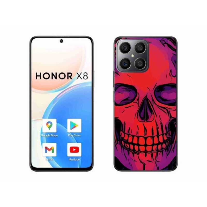 Gélový obal mmCase na mobil Honor X8 4G - lebka