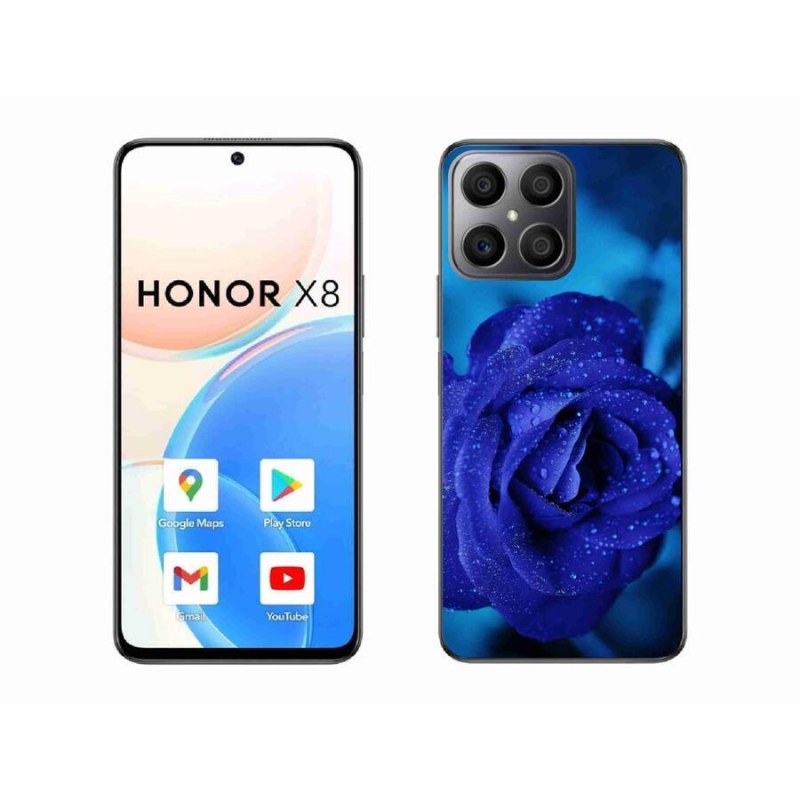 Gélový obal mmCase na mobil Honor X8 4G - modrá ruža