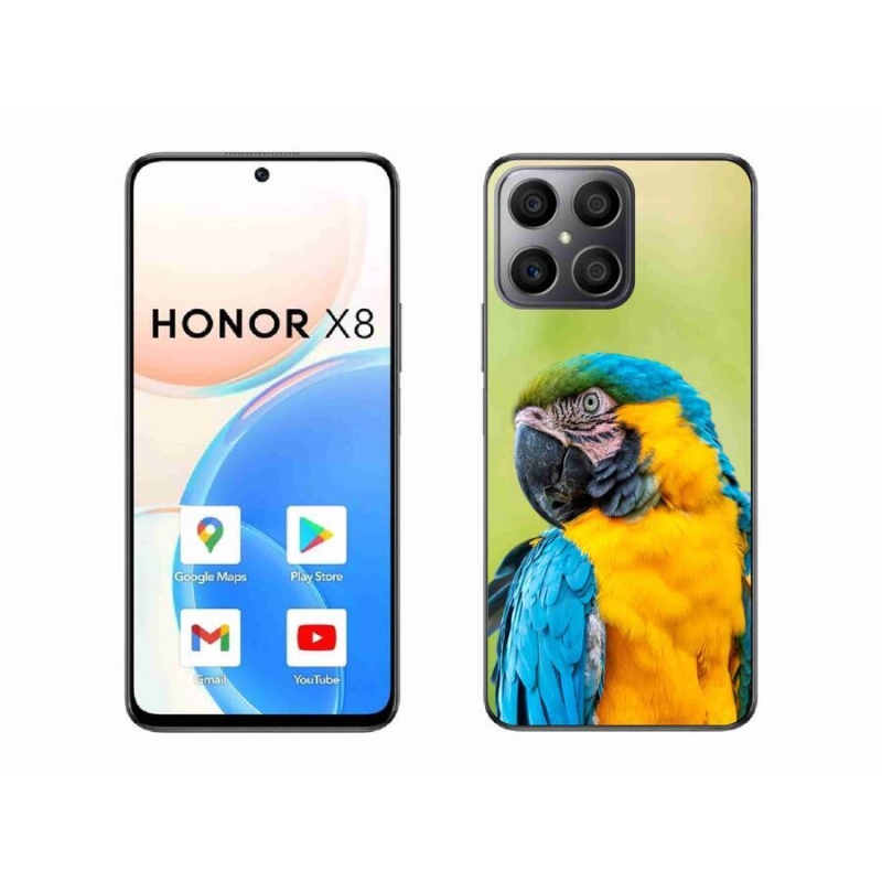 Gélový obal mmCase na mobil Honor X8 4G - papagáj ara 2