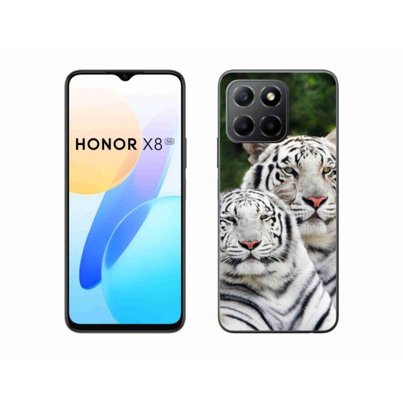 Gélový obal mmCase na mobil Honor X8 5G/Honor 70 Lite 5G - bieli tigre