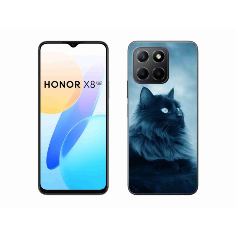 Gélový obal mmCase na mobil Honor X8 5G/Honor 70 Lite 5G - čierna mačka 1