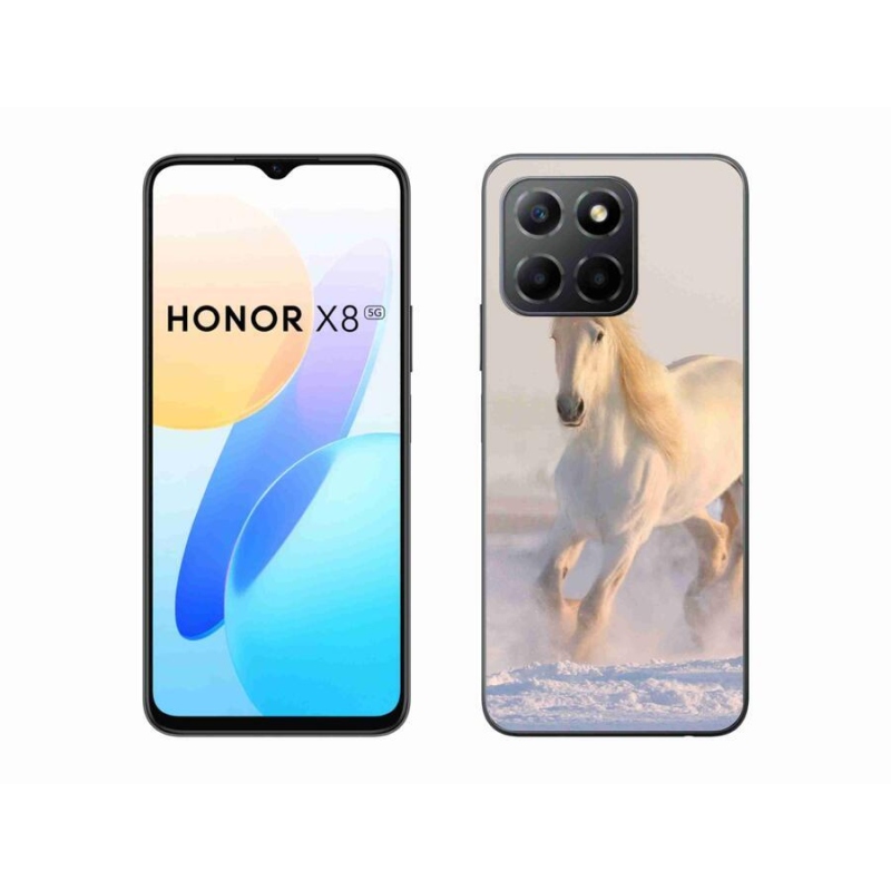 Gélový obal mmCase na mobil Honor X8 5G/Honor 70 Lite 5G - kôň v snehu