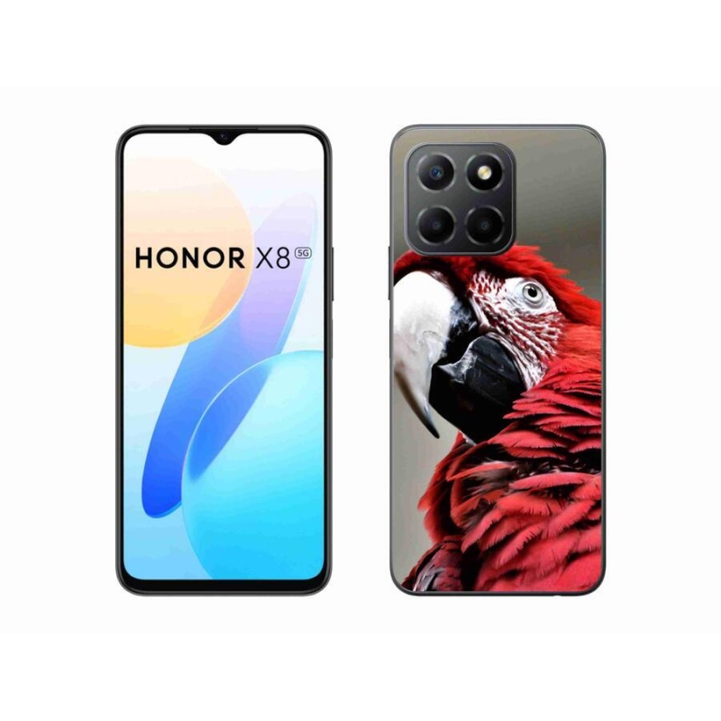 Gélový obal mmCase na mobil Honor X8 5G/Honor 70 Lite 5G - papagáj ara červený