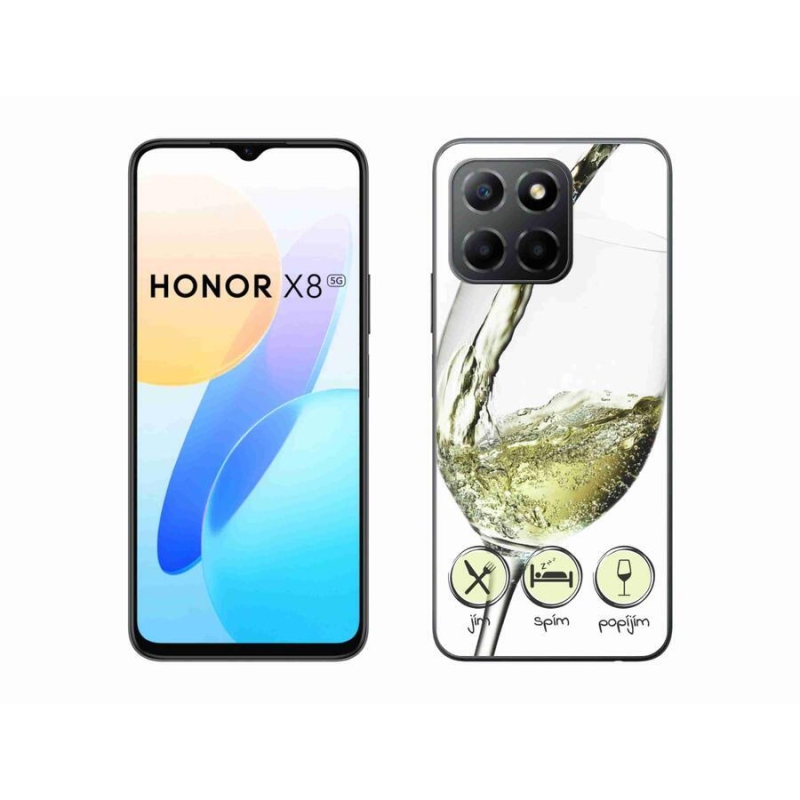 Gélový obal mmCase na mobil Honor X8 5G/Honor 70 Lite 5G - pohár vína bielej