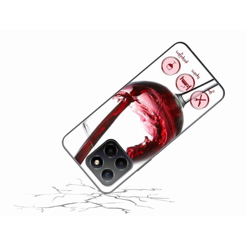 Gélový obal mmCase na mobil Honor X8 5G/Honor 70 Lite 5G - pohár vína červené